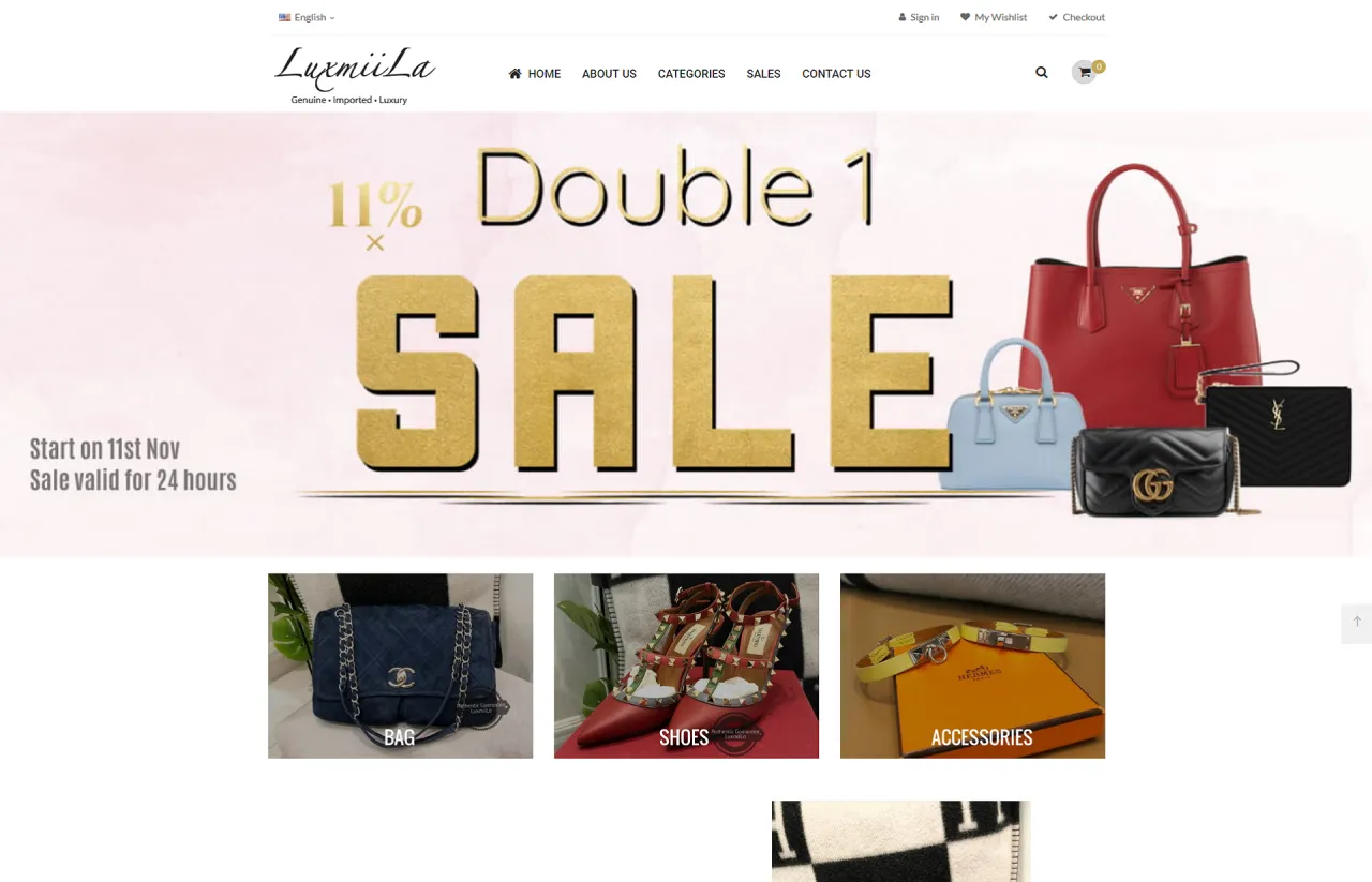 Luxmiila ecommerce preview